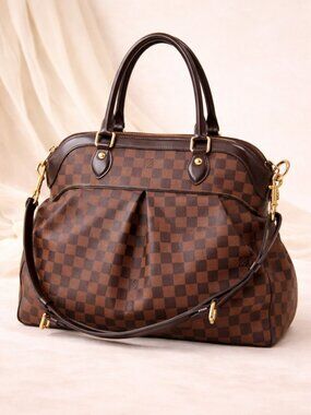 Authentic Louis Vuitton Trevi GM Damier Ebene Shoulder Satchel Crossbody Bag